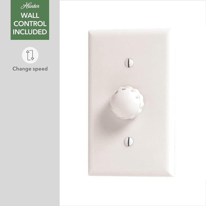 44 in. White Ceiling Fan NO Light, Matte White Ceiling Fan with Wall Control, Hugger Ceiling Fans-5-ErisView