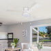 44 in. White Flush Mount Ceiling Fan with LED Light, Pull Chain, Quiet Reversible Ceiling Fan Summer Winter, Low Profile Ceiling Fan -7-ErisView