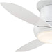 44 in. White Flush Mount Ceiling Fan with Light Remote Control, LED Fan Light-6-ErisView