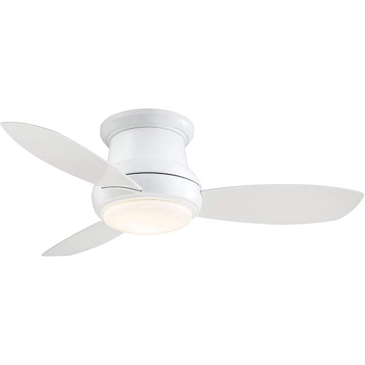 44 in. White Flush Mount Ceiling Fan with Light Remote Control, LED Fan Light-1-ErisView