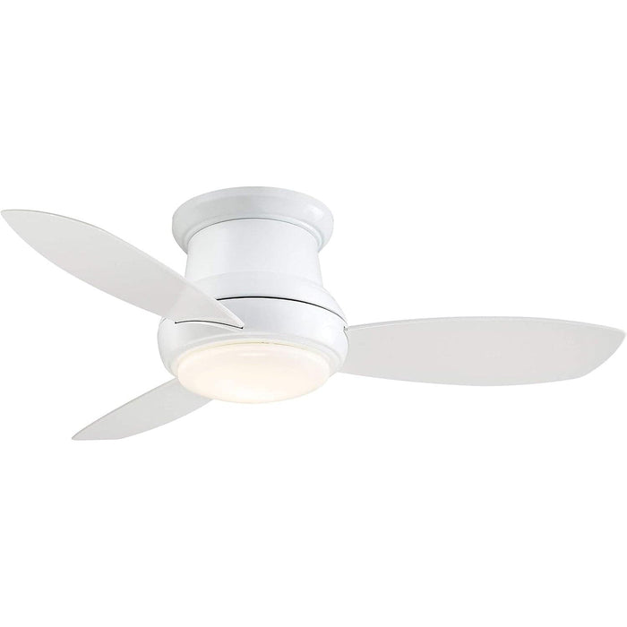 44 in. White Flush Mount Ceiling Fan with Light Remote Control, LED Fan Light-1-ErisView