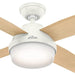 44 in. White Indoor Ceiling Fan with LED Light and Remote Control, Hugger Ceiling Fan with Light-10-ErisView