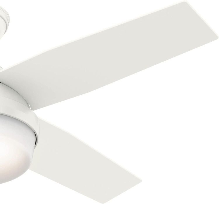 44 in. White Indoor Ceiling Fan with LED Light and Remote Control, Hugger Ceiling Fan with Light-11-ErisView