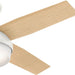 44 in. White Indoor Ceiling Fan with LED Light and Remote Control, Hugger Ceiling Fan with Light-12-ErisView