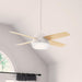 44 in. White Indoor Ceiling Fan with LED Light and Remote Control, Hugger Ceiling Fan with Light-3-ErisView