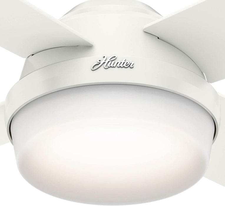 44 in. White Indoor Ceiling Fan with LED Light and Remote Control, Hugger Ceiling Fan with Light-7-ErisView