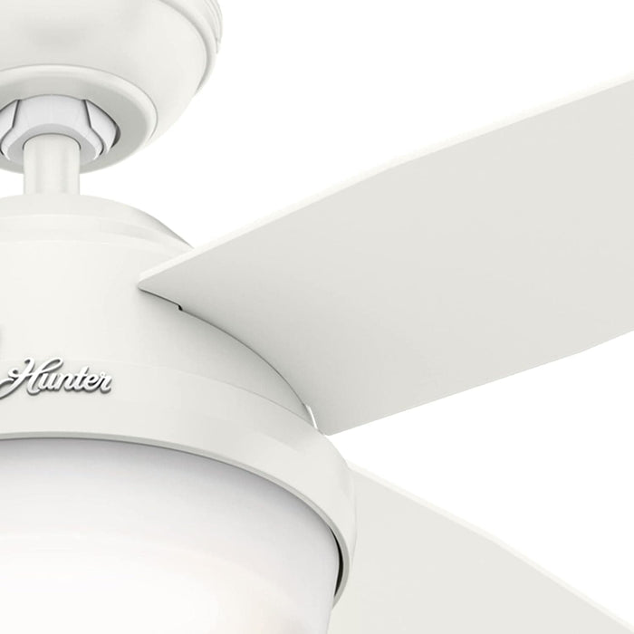 44 in. White Indoor Ceiling Fan with LED Light and Remote Control, Hugger Ceiling Fan with Light-8-ErisView
