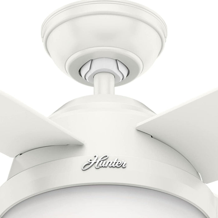 44 in. White Indoor Ceiling Fan with LED Light and Remote Control, Hugger Ceiling Fan with Light-9-ErisView