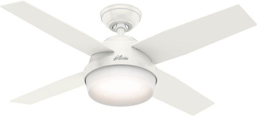 44 in. White Indoor Ceiling Fan with LED Light and Remote Control, Hugger Ceiling Fan with Light-1-ErisView