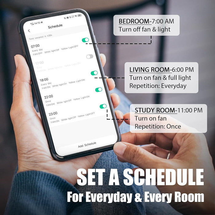 45 in. Smart Low Profile Flush Mount Ceiling Fan, Reversible Modern Ceiling Fan, Compatible with Alexa, Siri, Google Smart APP-6-ErisView