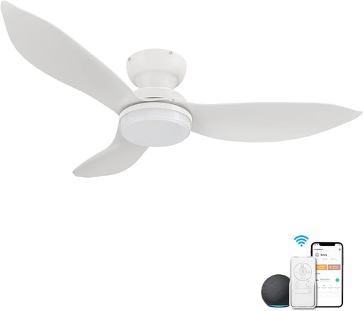 45 in. Smart Low Profile Flush Mount Ceiling Fan, Reversible Modern Ceiling Fan, Compatible with Alexa, Siri, Google Smart APP-1-ErisView