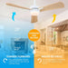 45 in. Wood Ceiling Fan with Remote Control, Farmhouse Low Profile Ceiling Fan for Bedroom Living Room-13-ErisView
