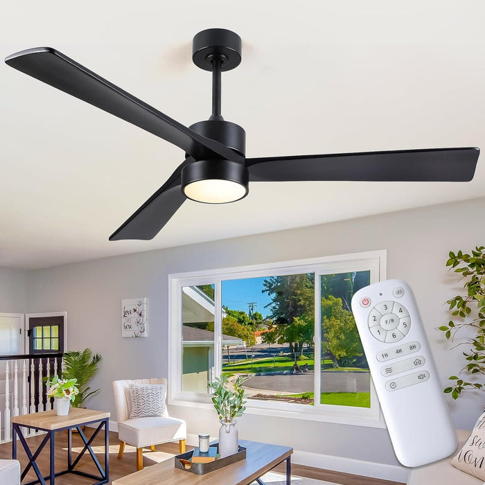 45 in. Wood Ceiling Fan with Remote Control, Farmhouse Low Profile Ceiling Fan for Bedroom Living Room-18-ErisView