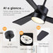 45 in. Wood Ceiling Fan with Remote Control, Farmhouse Low Profile Ceiling Fan for Bedroom Living Room-19-ErisView