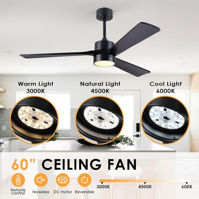 45 in. Wood Ceiling Fan with Remote Control, Farmhouse Low Profile Ceiling Fan for Bedroom Living Room-20-ErisView