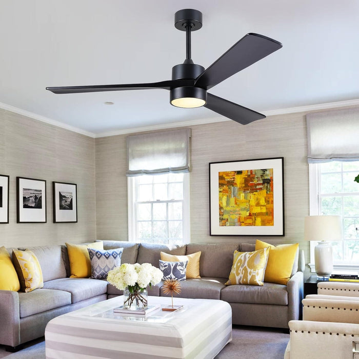 45 in. Wood Ceiling Fan with Remote Control, Farmhouse Low Profile Ceiling Fan for Bedroom Living Room-24-ErisView