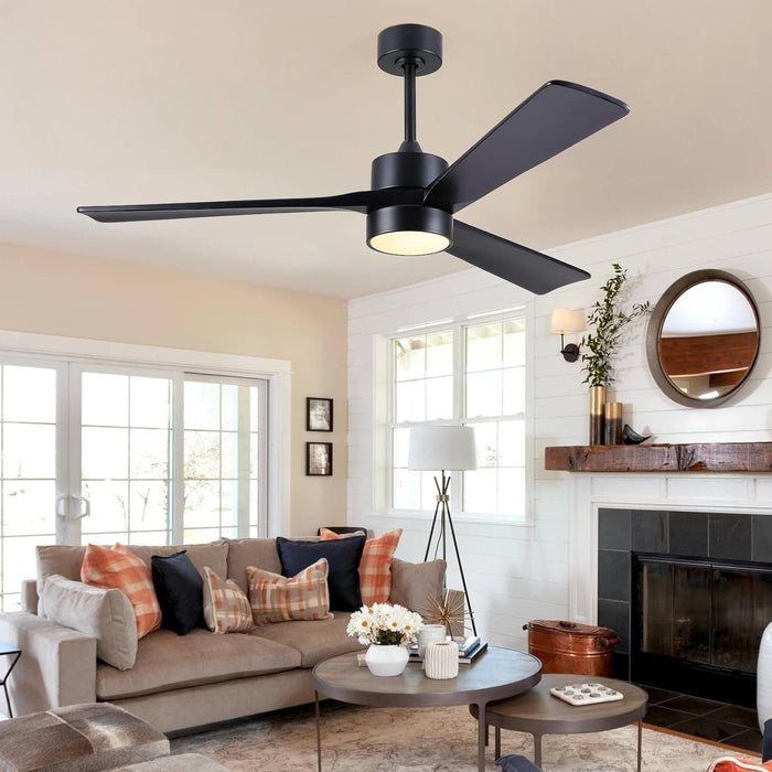 45 in. Wood Ceiling Fan with Remote Control, Farmhouse Low Profile Ceiling Fan for Bedroom Living Room-25-ErisView