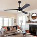 45 in. Wood Ceiling Fan with Remote Control, Farmhouse Low Profile Ceiling Fan for Bedroom Living Room-25-ErisView