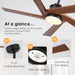 45 in. Wood Ceiling Fan with Remote Control, Farmhouse Low Profile Ceiling Fan for Bedroom Living Room-27-ErisView