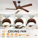 45 in. Wood Ceiling Fan with Remote Control, Farmhouse Low Profile Ceiling Fan for Bedroom Living Room-28-ErisView