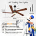 45 in. Wood Ceiling Fan with Remote Control, Farmhouse Low Profile Ceiling Fan for Bedroom Living Room-30-ErisView