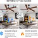 45 in. Wood Ceiling Fan with Remote Control, Farmhouse Low Profile Ceiling Fan for Bedroom Living Room-31-ErisView