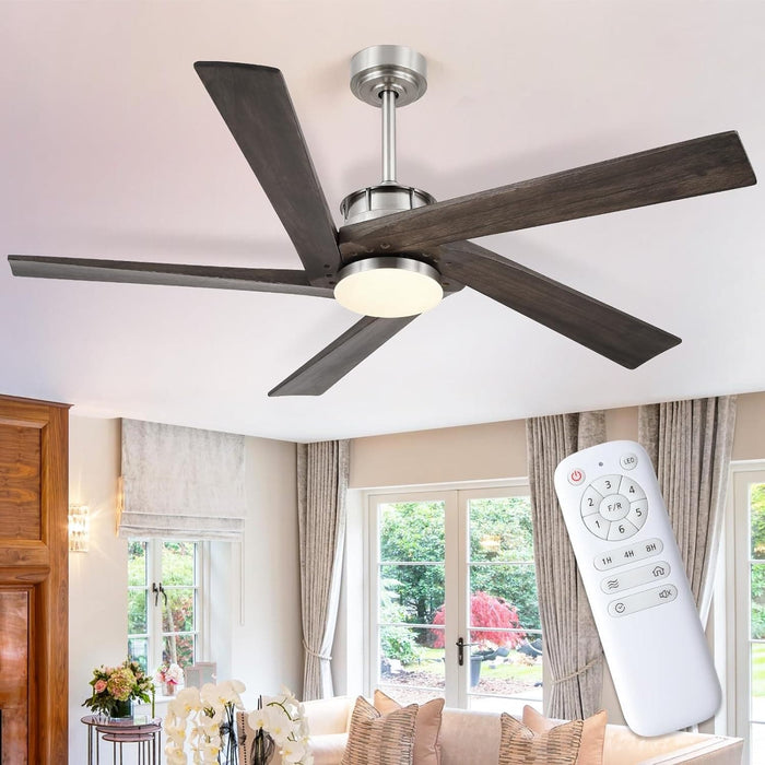 45 in. Wood Ceiling Fan with Remote Control, Farmhouse Low Profile Ceiling Fan for Bedroom Living Room-34-ErisView