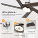 45 in. Wood Ceiling Fan with Remote Control, Farmhouse Low Profile Ceiling Fan for Bedroom Living Room-35-ErisView