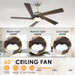 45 in. Wood Ceiling Fan with Remote Control, Farmhouse Low Profile Ceiling Fan for Bedroom Living Room-36-ErisView