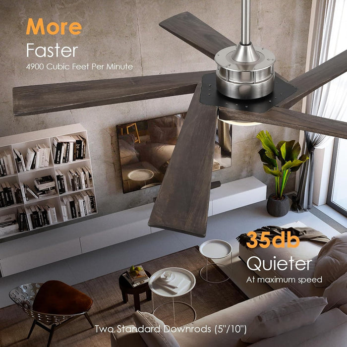 45 in. Wood Ceiling Fan with Remote Control, Farmhouse Low Profile Ceiling Fan for Bedroom Living Room-37-ErisView