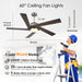 45 in. Wood Ceiling Fan with Remote Control, Farmhouse Low Profile Ceiling Fan for Bedroom Living Room-38-ErisView