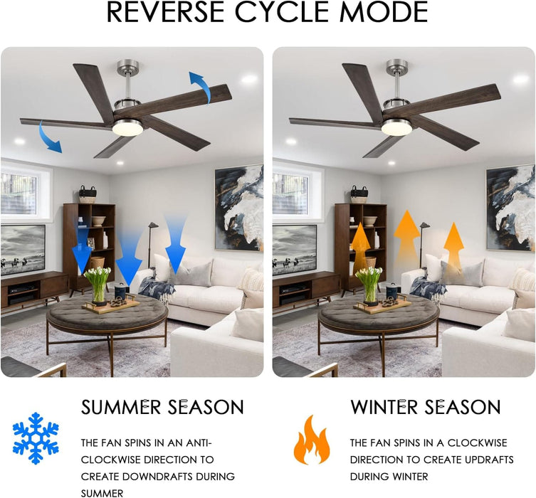 45 in. Wood Ceiling Fan with Remote Control, Farmhouse Low Profile Ceiling Fan for Bedroom Living Room-39-ErisView