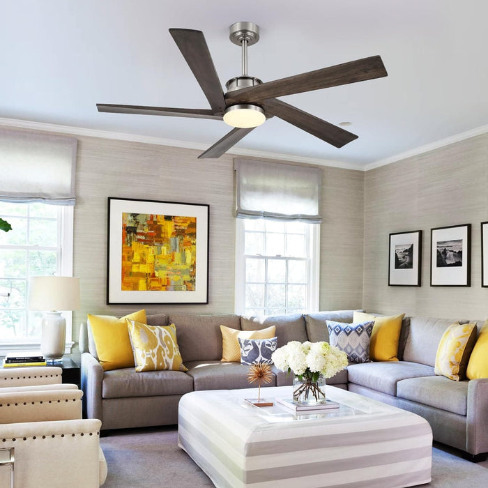 45 in. Wood Ceiling Fan with Remote Control, Farmhouse Low Profile Ceiling Fan for Bedroom Living Room-40-ErisView