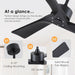 45 in. Wood Ceiling Fan with Remote Control, Farmhouse Low Profile Ceiling Fan for Bedroom Living Room-43-ErisView