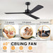 45 in. Wood Ceiling Fan with Remote Control, Farmhouse Low Profile Ceiling Fan for Bedroom Living Room-44-ErisView