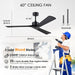 45 in. Wood Ceiling Fan with Remote Control, Farmhouse Low Profile Ceiling Fan for Bedroom Living Room-46-ErisView