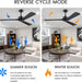 45 in. Wood Ceiling Fan with Remote Control, Farmhouse Low Profile Ceiling Fan for Bedroom Living Room-47-ErisView