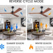 45 in. Wood Ceiling Fan with Remote Control, Farmhouse Low Profile Ceiling Fan for Bedroom Living Room-55-ErisView