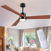 45 in. Wood Ceiling Fan with Remote Control, Farmhouse Low Profile Ceiling Fan for Bedroom Living Room-58-ErisView
