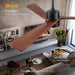 45 in. Wood Ceiling Fan with Remote Control, Farmhouse Low Profile Ceiling Fan for Bedroom Living Room-61-ErisView