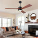 45 in. Wood Ceiling Fan with Remote Control, Farmhouse Low Profile Ceiling Fan for Bedroom Living Room-65-ErisView