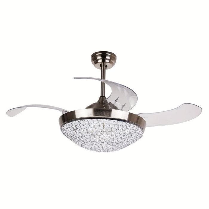 46 in. Modern 4-Blade Crystal Ceiling Fan with LED Light Remote for Living Room BedRoom Dining Room-ErisView