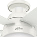 46 in. White Indoor Low Profile Ceiling Fan with LED Light and Pull Chain Control, Hugger Ceiling Fans-10-ErisView