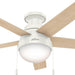46 in. White Indoor Low Profile Ceiling Fan with LED Light and Pull Chain Control, Hugger Ceiling Fans-11-ErisView