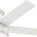 46 in. White Indoor Low Profile Ceiling Fan with LED Light and Pull Chain Control, Hugger Ceiling Fans-12-ErisView