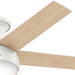 46 in. White Indoor Low Profile Ceiling Fan with LED Light and Pull Chain Control, Hugger Ceiling Fans-13-ErisView