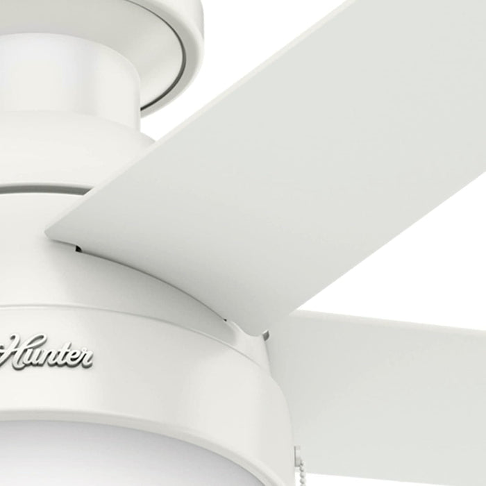 46 in. White Indoor Low Profile Ceiling Fan with LED Light and Pull Chain Control, Hugger Ceiling Fans-9-ErisView