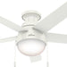 46 in. White Indoor Low Profile Ceiling Fan with LED Light and Pull Chain Control, Hugger Ceiling Fans-1-ErisView