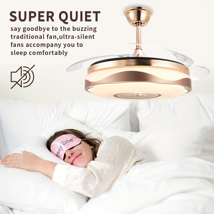 47 in. Gold Ceiling Fan with Lights and Remote, Modern Dimmable LED Ceiling Fan, Smart Slient Ceiling Fan for Bedroom Living Room-ErisView