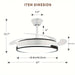 47 in. White Slient LED Ceiling Fan with Light and Remote Control, Modern Indoor Semi-Flush Mount Ceiling Fan with Reversible Blades-ErisView